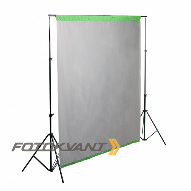 Fotokvant BGF-1520 Grey/Green фон тканевый двусторонний 150х200 см серый/зеленый - фото2