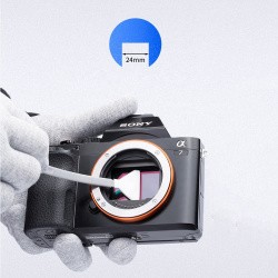 VSGO VS-S03E комплект для чистки полнокадрового фотоаппарата 6 шт швабр для датчика 24 мм+ 10 мл очиститель- фото6