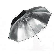 Зонт 101см/122см серебро на отражение - фото