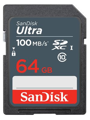 Карта памяти SanDisk Ultra SDXC 64Gb 100Mb/s Class 10 UHS-1 (SDSDUNR-064G-GN3IN) - фото