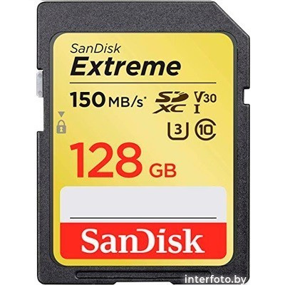 Карта памяти SanDisk Extreme 128Gb 150MB/s V30 Class 10 UHS-I (SDSDXV5-128G-GNCIN) - фото