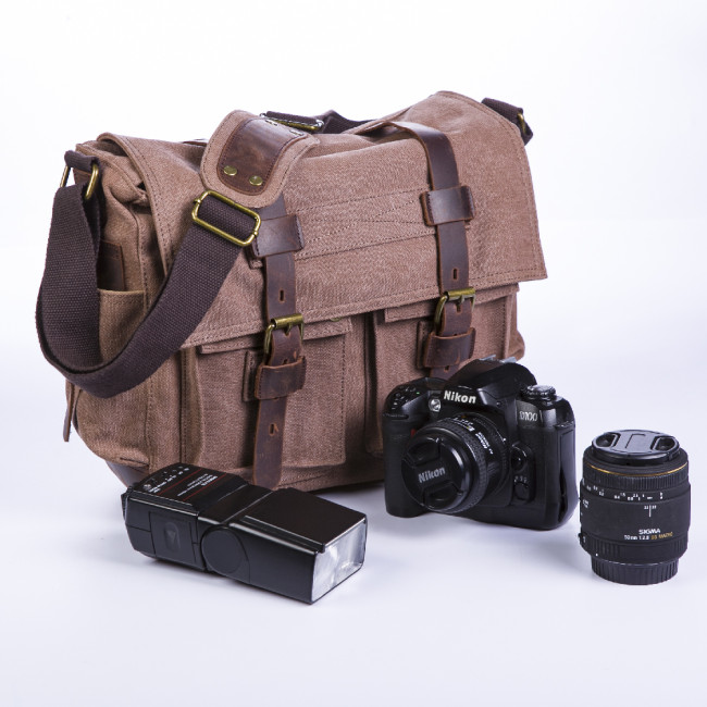 Fotokvant BSN-03 Terracotta сумка для фотоаппарата цвета терракотовый/синий/серый/армейски зеленый - фото3