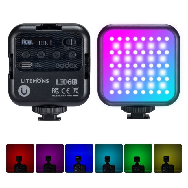 Осветитель светодиодный Godox LITEMONS LED6R RGB накамерный - фото, картинка Осветитель светодиодный Godox LITEMONS LED6R RGB накамерный - фото
