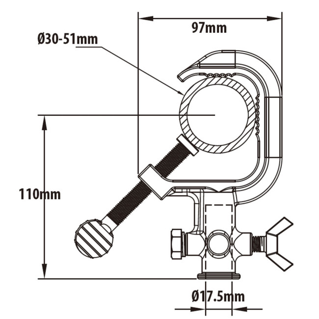 Зажим KUPO C-01B STEEL CLAMP - фото2