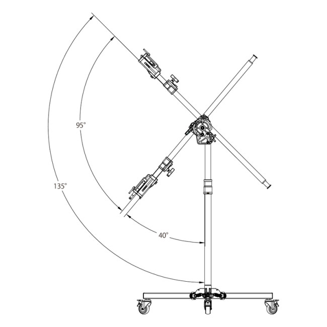 Стойка-журавль KUPO 346MH JUNIOR BOOM ROLLER STAND на колесах - фото2