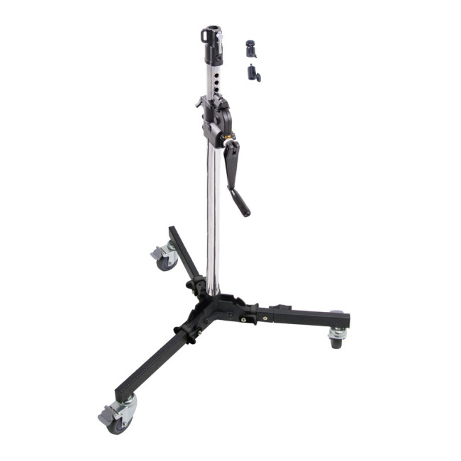 Стойка с редукторной колонной KUPO 382MH LOW BASE WIND-UP STAND на колесах - фото