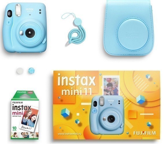 Подарочный набор Instax Mini 11 Blue Geometric Set(цвет фотоаппарата может быть любой) - фото2