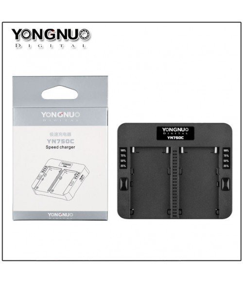 Быстродействующее зарядное устройство Yongnuo YN750C для NP-F750/NP-F970/без кабеля в комплекте/