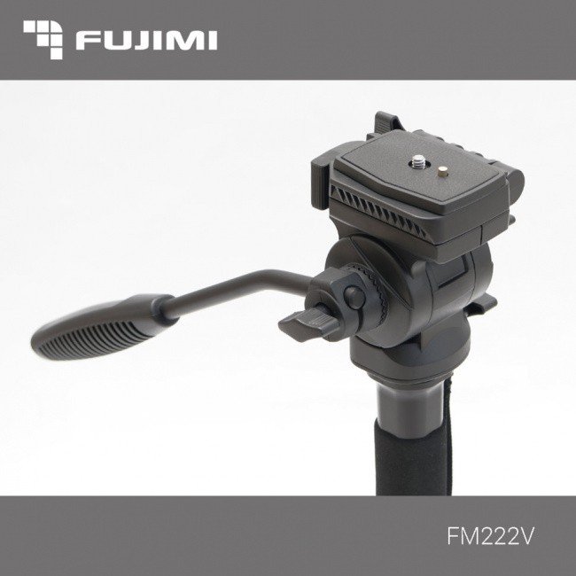 Fujimi FM222V Алюминиевый монопод с 3-х точечным упором(ногами) и головой для видеосъёмки - фото3