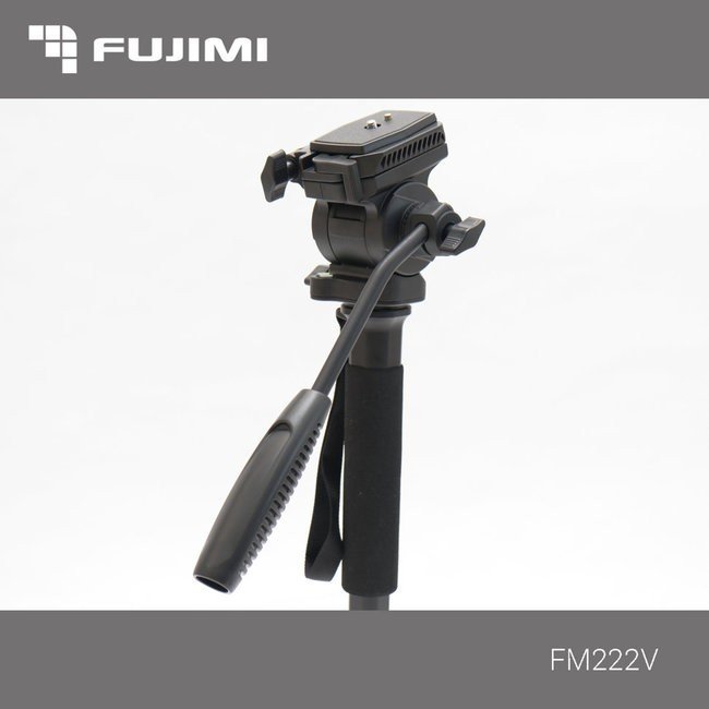 Fujimi FM222V Алюминиевый монопод с 3-х точечным упором(ногами) и головой для видеосъёмки - фото2