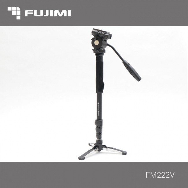 Fujimi FM222V Алюминиевый монопод с 3-х точечным упором(ногами) и головой для видеосъёмки - фото