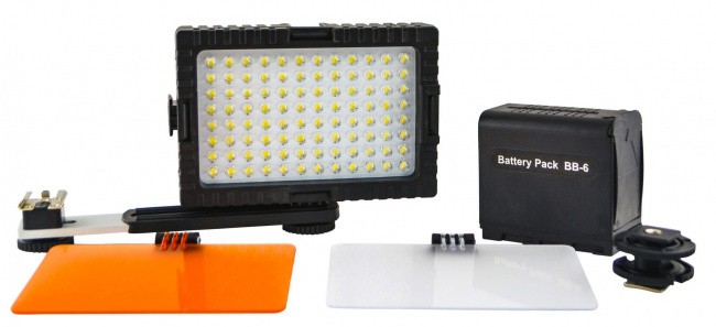 LED-осветитель GRIFON DV-96V-K для фотокамеры (96 диодов) с крепёжной планкой