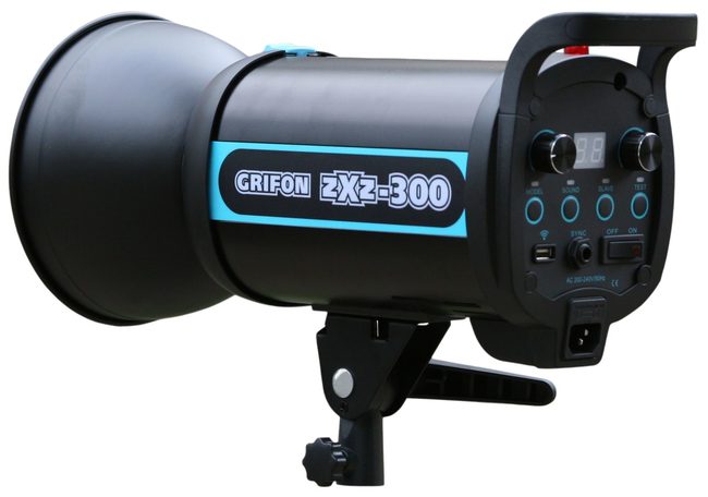 Вспышка студийная GRIFON zXz-300 (300Дж+пилот:150Вт) байонет BOWENS (1/32-1/1, 1/2000s-1/800s; 0,3-1,2s)