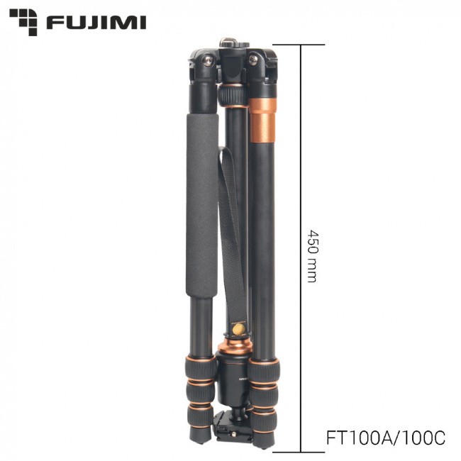 Fujimi FT100C Компактный штатив 3 в 1 (штатив, монопод, ручной стабилизатор) 1580мм - фото4