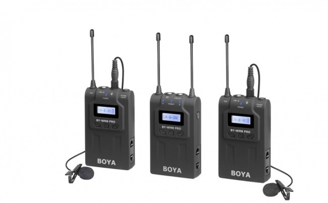 Boya BY-WM8 PRO-K2 Двухканальная беспроводная микрофонная система UHF - фото