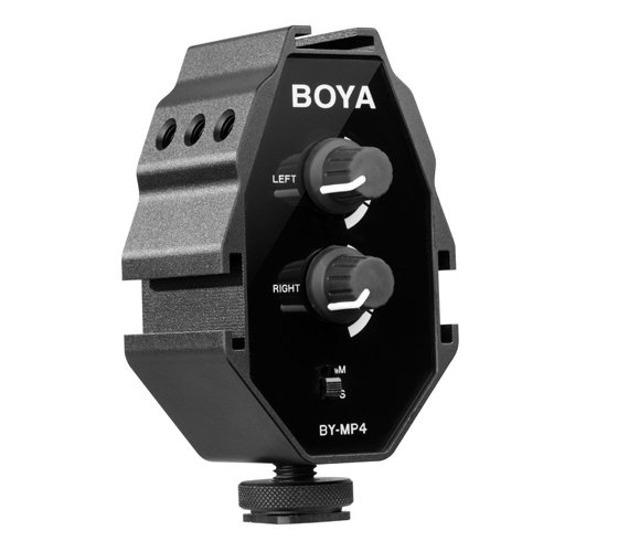 Boya BY-MP4 Двухканальный аудио адаптер(микшер)