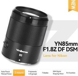 Портретный объектив YN85mm F1.8Z DF DSM для камеры Nikon Z Mount, полный кадр, автофокус- фото2