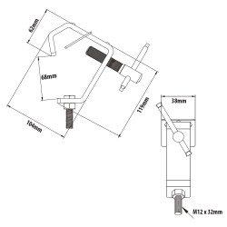 Зажим KUPO C-12 STEEL HOOK CLAMP- фото2