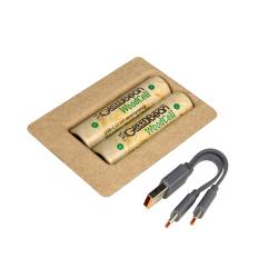 Аккумулятор GreenBean WoodCell 18650 зарядка USB-C (набор 2 шт)- фото