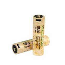 Аккумулятор GreenBean WoodCell 18650 зарядка USB-C (набор 2 шт)- фото2