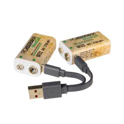  Аккумулятор GreenBean WoodCell 6F22 зарядка USB-C (набор 2 шт)- фото3