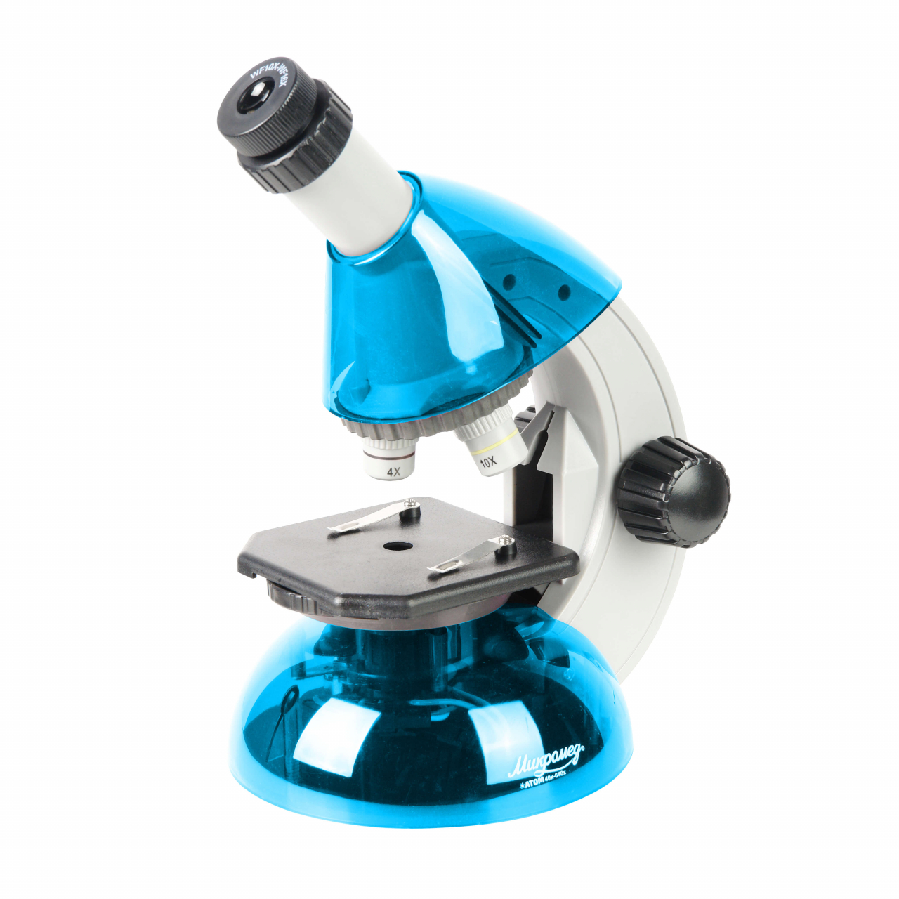 Микроскоп Микромед Атом 40x-640x (лазурь) - фото